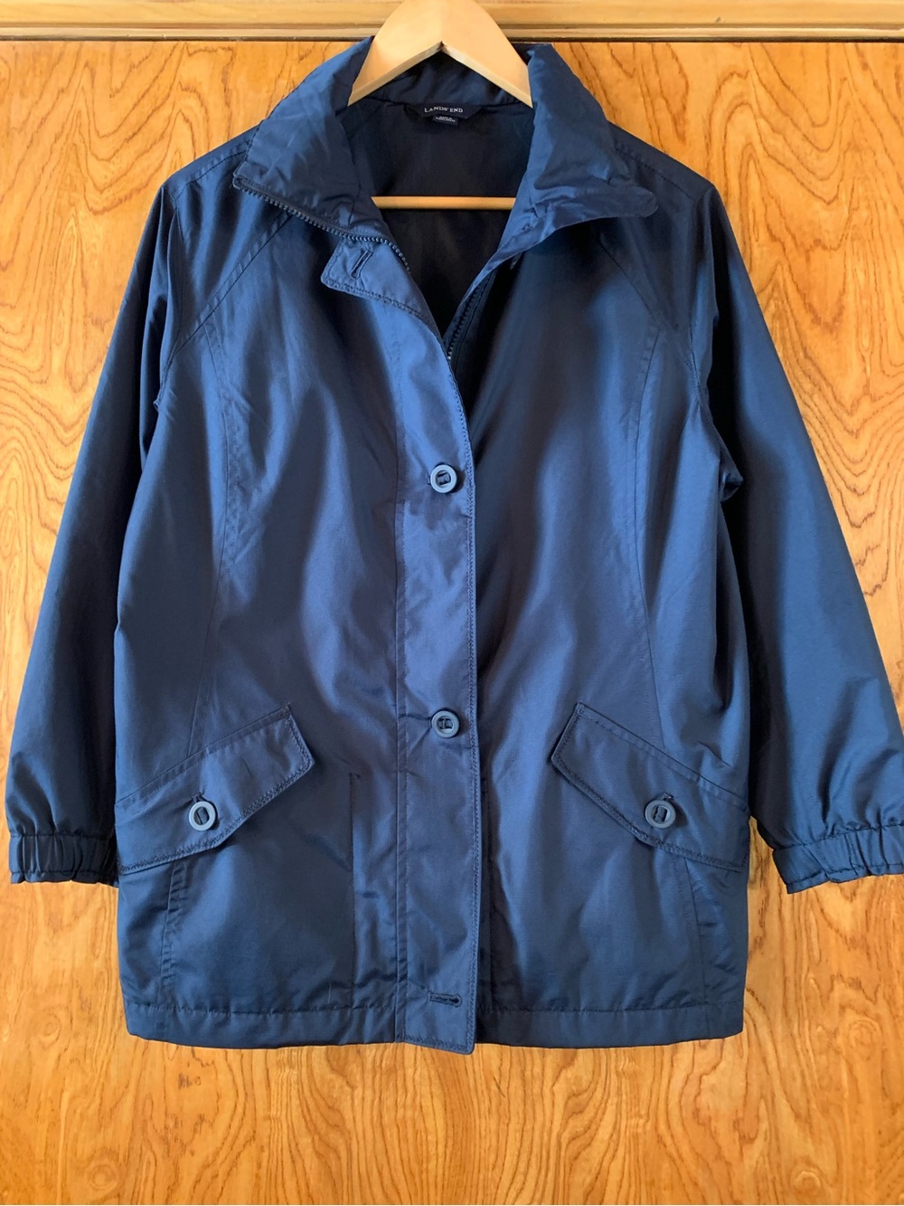 Lands' End Navy Blue Lightweight Utility Jacket